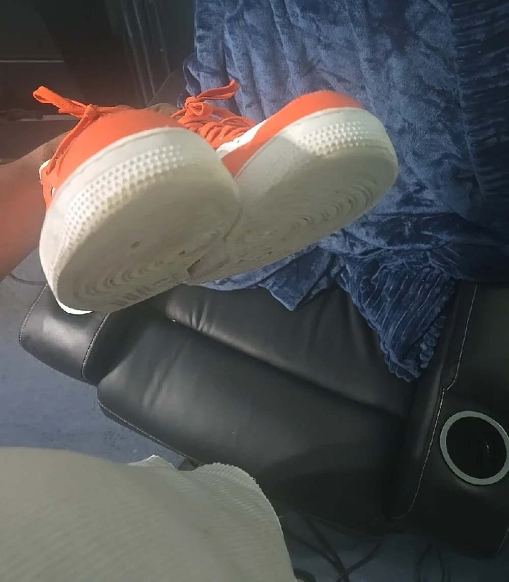 Nike Mens Orange and White Low-Top Sneakers